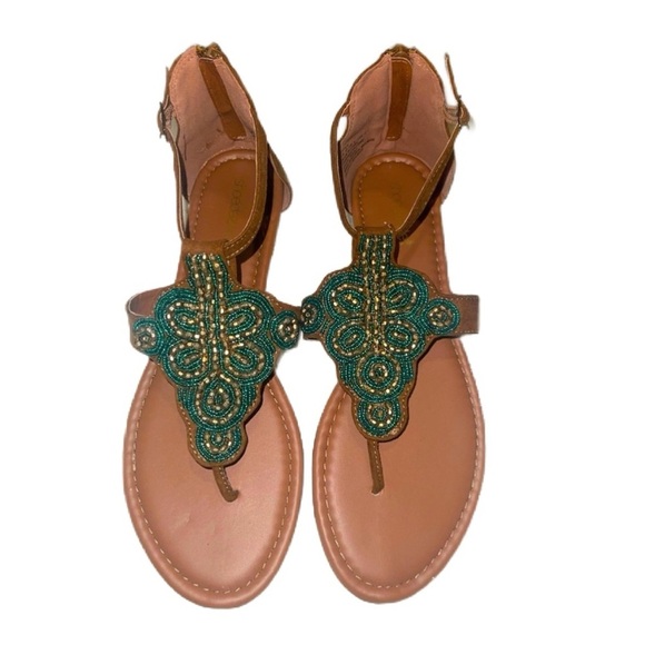 SHOEDAZZLE REMI EMBELLISHED  GLADIATOR SANDAL - CHESTNUT SIZE 10 (NEW WITH TAGS) - Picture 1 of 3